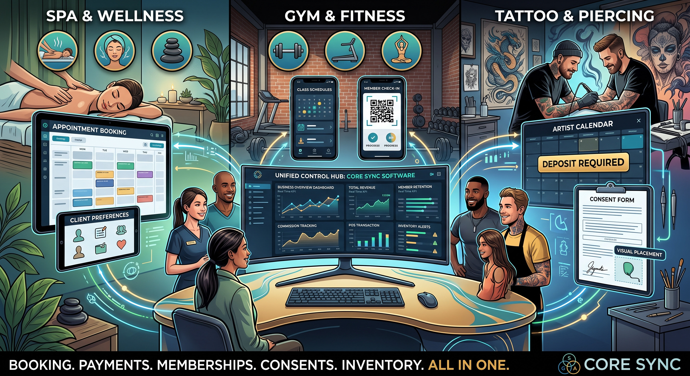 SPA GYM Tattoo Software